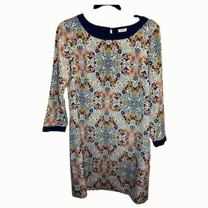 J Crew Factory Sheath Dress Size Small Microfloral Navy